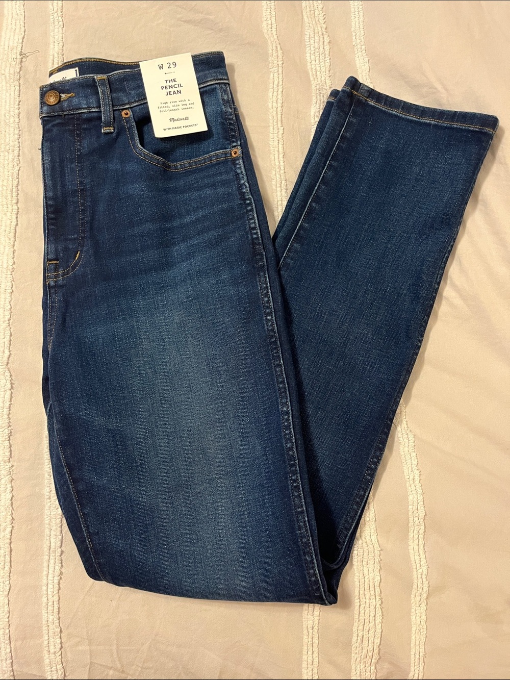 Madewell High-Rise Pencil Jeans in Dark Indigo Wash
